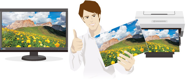 Now you can match the colors of images displayed in image retouching software and printed photos