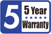 5 year warranty