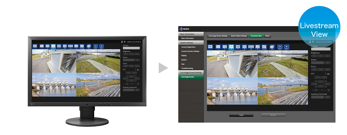 View Remote Monitor Live Streams via the Web UI