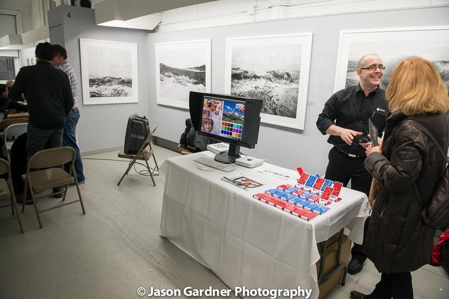 EIZO's NE Sales Rep, Jeff Deeken, demos ColorEdge CG277 to an ASMP member.